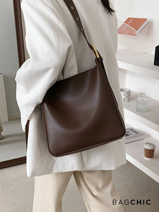 Olivia - Adjustable Strap Bucket-Style Shoulder Bag
