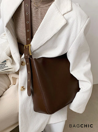 Olivia - Adjustable Strap Bucket-Style Shoulder Bag