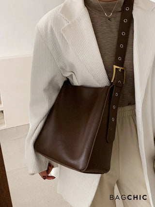 Olivia - Adjustable Strap Bucket-Style Shoulder Bag