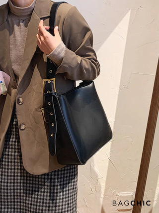 Olivia - Adjustable Strap Bucket-Style Shoulder Bag