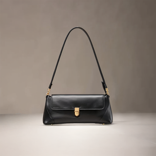 Alice - Leather Shoulder Bag with Vintage Gold-Tone Hardware