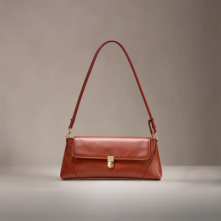 Alice - Leather Shoulder Bag with Vintage Gold-Tone Hardware