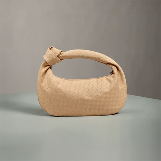 Ximena - Woven Knot Medium Suede Shoulder Bag