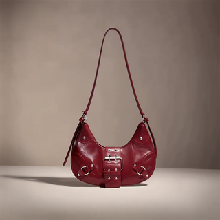 Bella - Sleek Leather Gothic-Inspired Buckle Bag