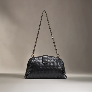 Elena - Leather Braided Chain Handbag
