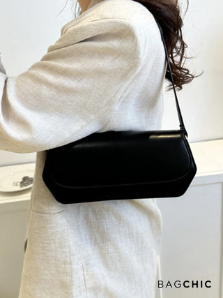 Eleanor - Chic Leather Curved Flap Handbag