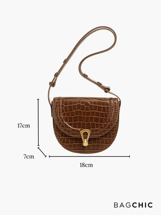 Emily - Classic Croc-Embossed Gold Clasp Mini Bag