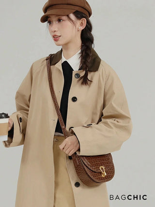 Emily - Classic Croc-Embossed Gold Clasp Mini Bag