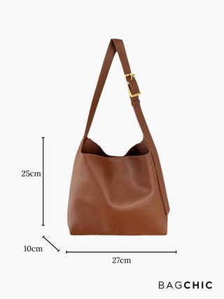 Lily - Classic Leather Adjustable Strap Tote Bag
