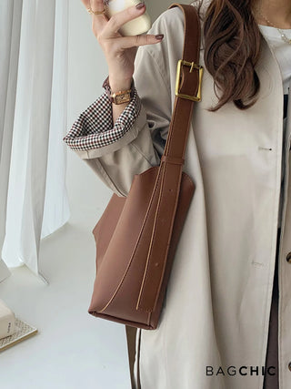 Lily - Classic Leather Adjustable Strap Tote Bag