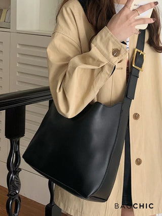 Lily - Classic Leather Adjustable Strap Tote Bag