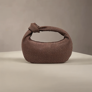 Ximena - Woven Knot Medium Suede Shoulder Bag