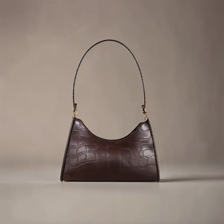 Ella - Croc Texture Leather Retro Handbag