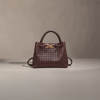 Evelyn - Butterfly Closure Woven Leather Tote Bag