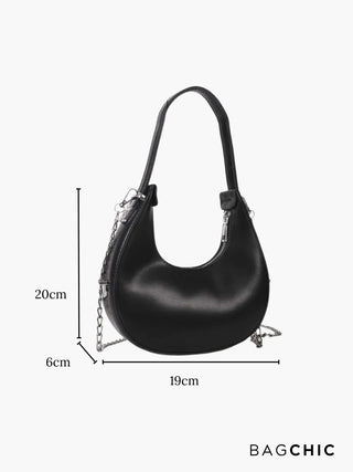 Avery - Compact Leather Half-Moon Bag