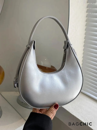 Avery - Compact Leather Half-Moon Bag