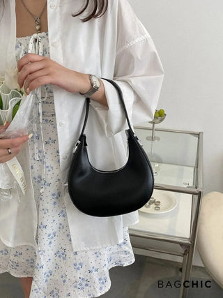 Avery - Compact Leather Half-Moon Bag