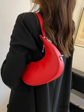 Avery - Compact Leather Half-Moon Bag