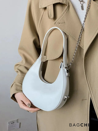 Avery - Compact Leather Half-Moon Bag