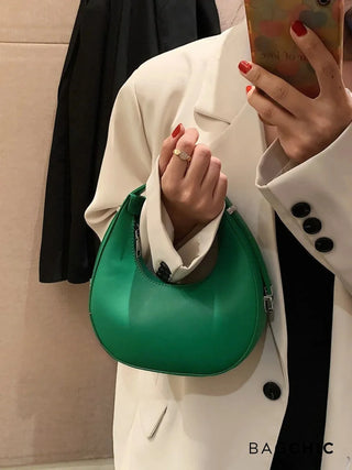 Avery - Compact Leather Half-Moon Bag