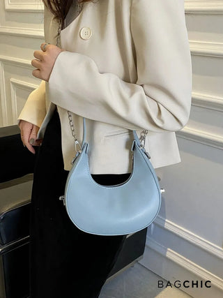 Avery - Compact Leather Half-Moon Bag