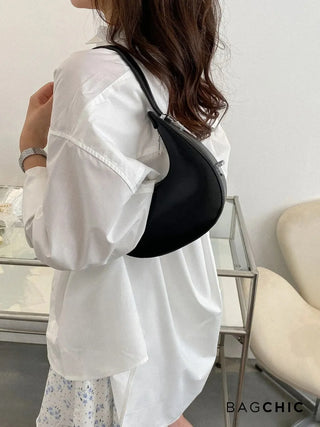 Avery - Compact Leather Half-Moon Bag