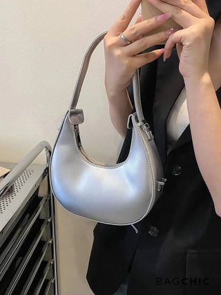 Avery - Compact Leather Half-Moon Bag