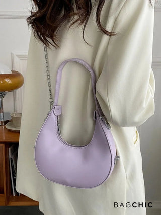 Avery - Compact Leather Half-Moon Bag