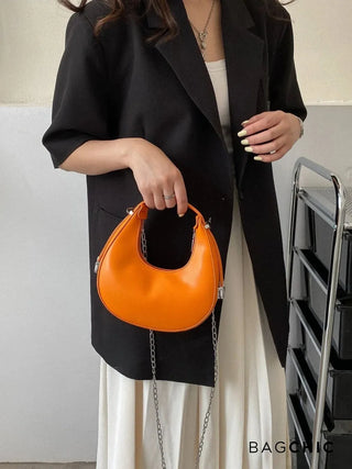 Avery - Compact Leather Half-Moon Bag