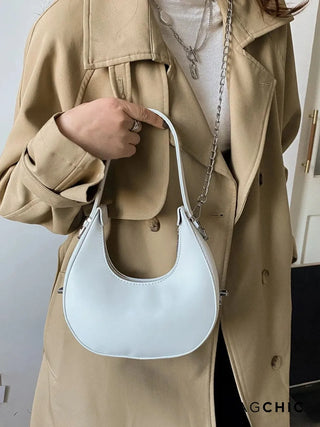 Avery - Compact Leather Half-Moon Bag