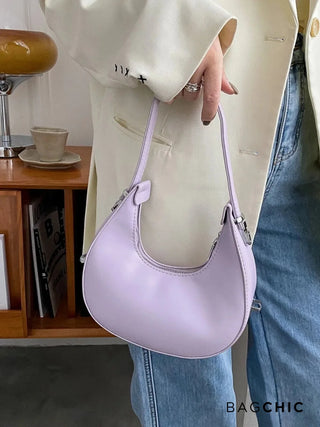 Avery - Compact Leather Half-Moon Bag