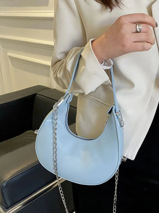 Avery - Compact Leather Half-Moon Bag