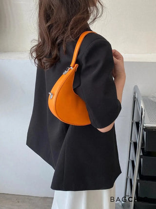 Avery - Compact Leather Half-Moon Bag