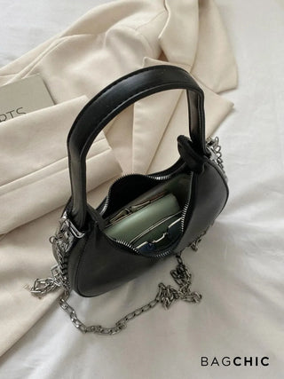 Avery - Compact Leather Half-Moon Bag