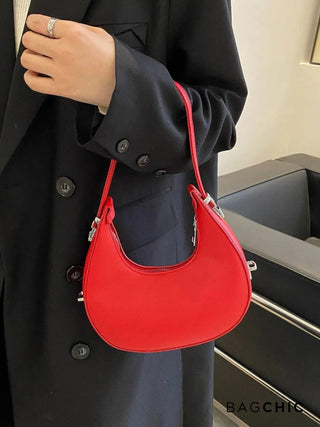 Avery - Compact Leather Half-Moon Bag