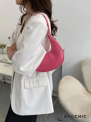 Avery - Compact Leather Half-Moon Bag