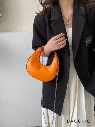 Avery - Compact Leather Half-Moon Bag