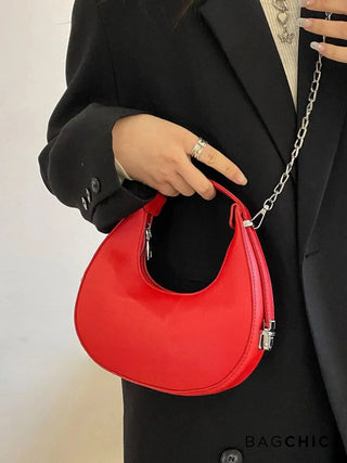 Avery - Compact Leather Half-Moon Bag