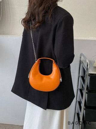 Avery - Compact Leather Half-Moon Bag