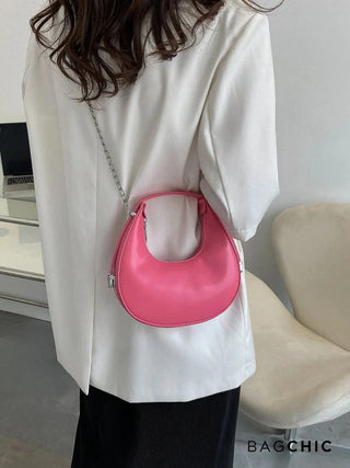 Avery - Compact Leather Half-Moon Bag