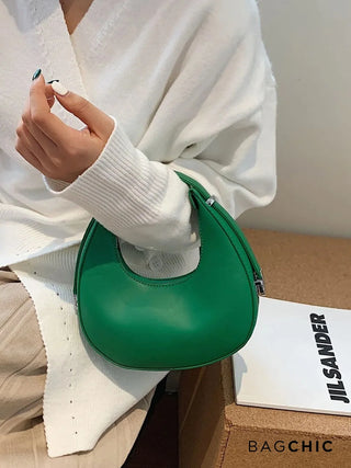 Avery - Compact Leather Half-Moon Bag