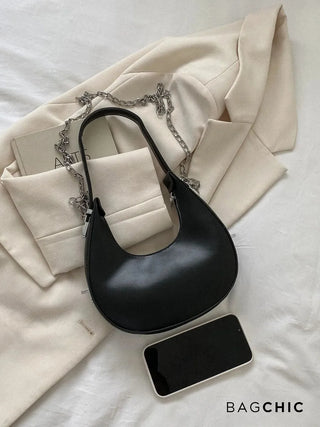 Avery - Compact Leather Half-Moon Bag
