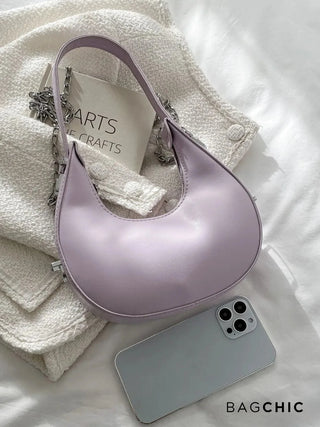 Avery - Compact Leather Half-Moon Bag