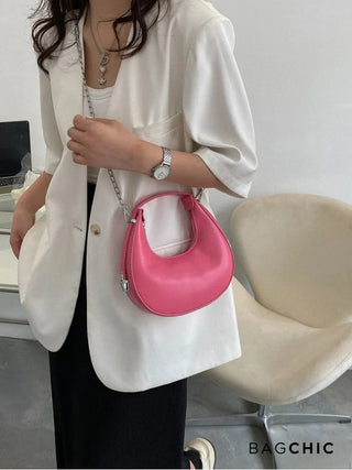 Avery - Compact Leather Half-Moon Bag