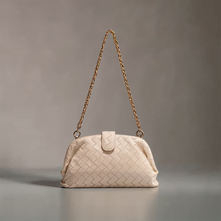 Elena - Leather Braided Chain Handbag