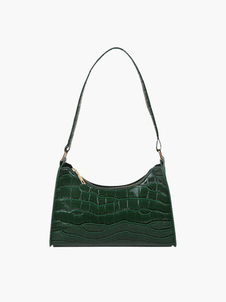Layla - Croc Embossed Leather Shoulder Bag