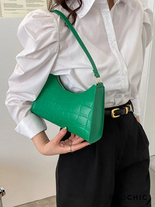 Ella - Croc Texture Leather Retro Handbag