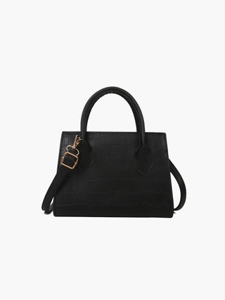 Isla - Croc Texture Leather Top Handle Bag