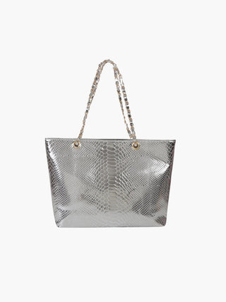 Eliana - Crocodile Embossed Chain Handle Bag