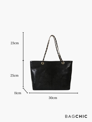 Eliana - Crocodile Embossed Chain Handle Bag